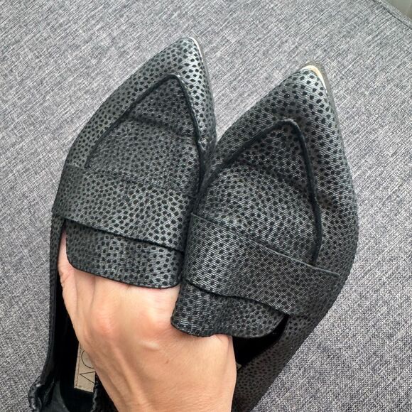 AGL Attilio Giusti Leombruni Micro Pointed Toe Loafer Gray Mini Leopard spot 6 - Picture 6 of 10